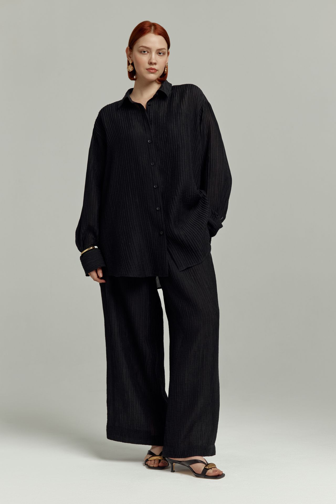 Рубашка из фактурной ткани