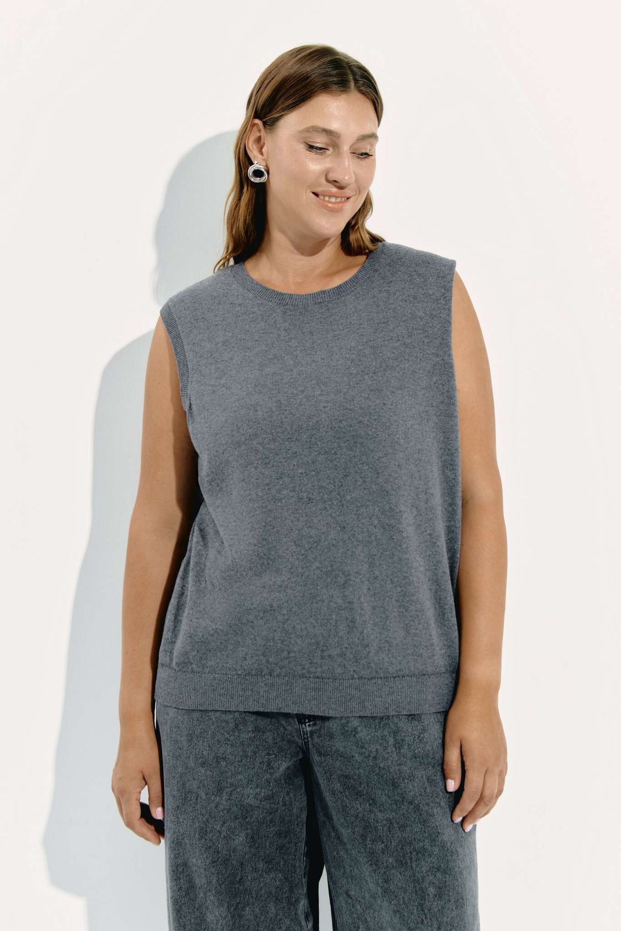 Топ вязаный с кашемиром