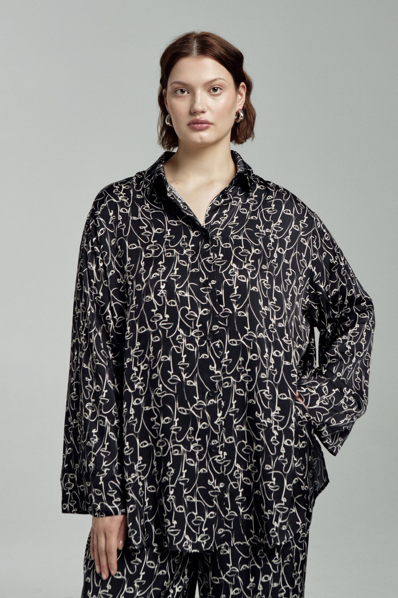 Рубашка струящаяся в принте