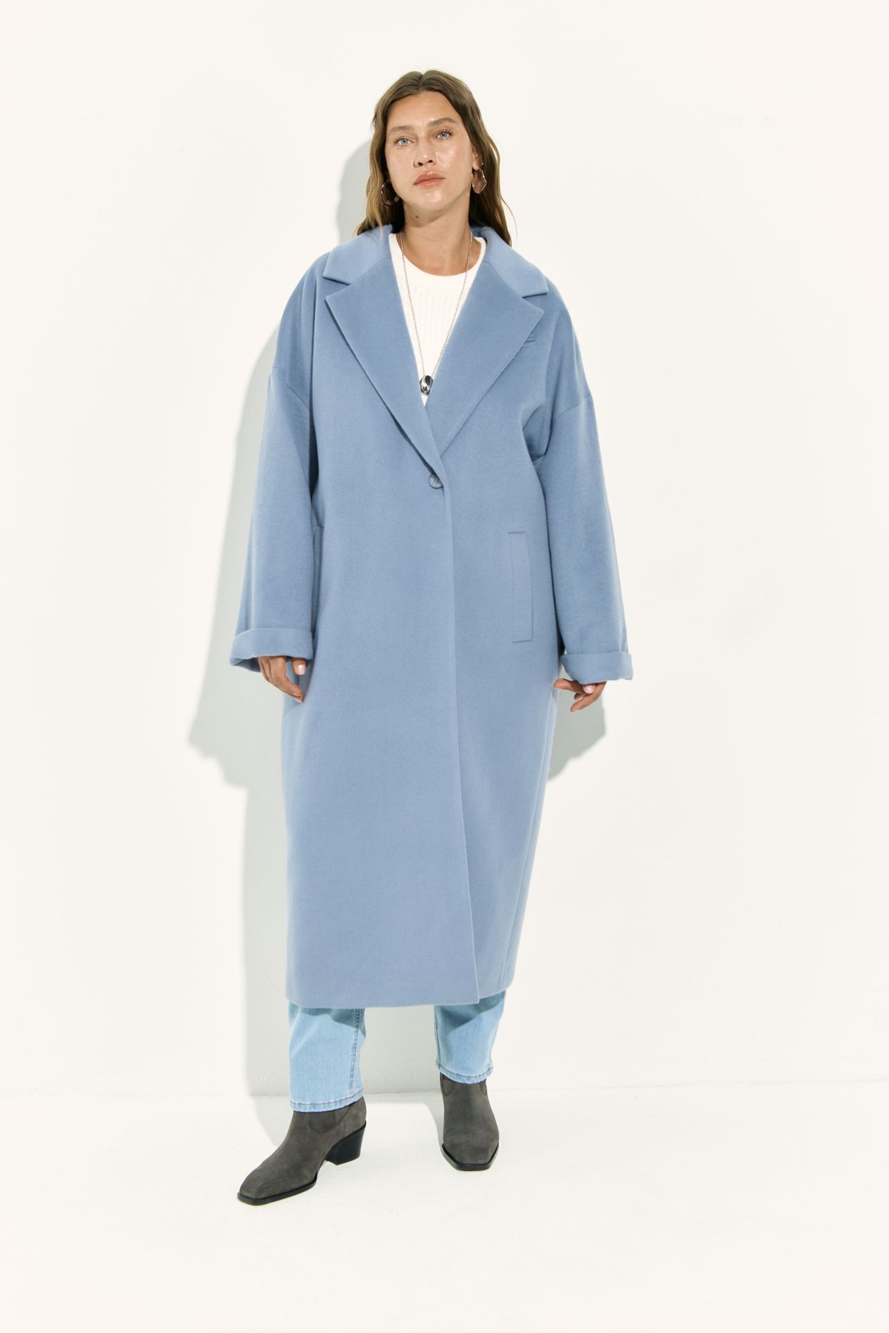 Пальто-халат из шерсти LUNAR