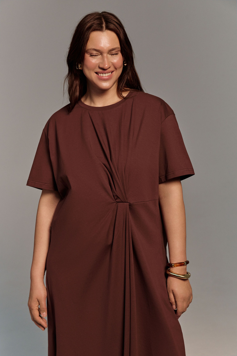 Платье с драпировкой ВЕТРЫ