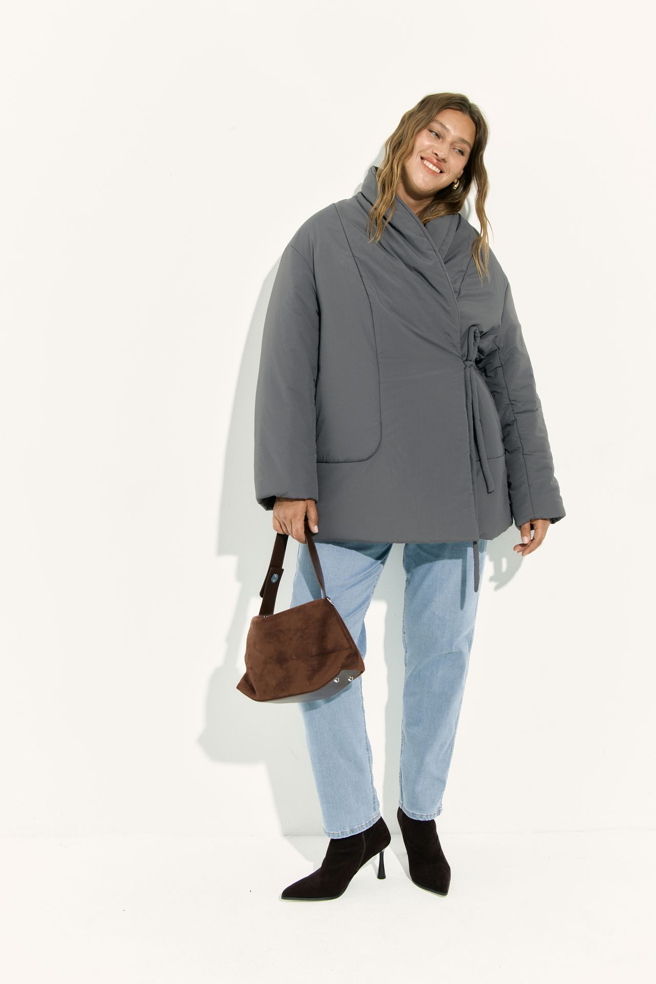 Куртка утепленная в стиле кимоно