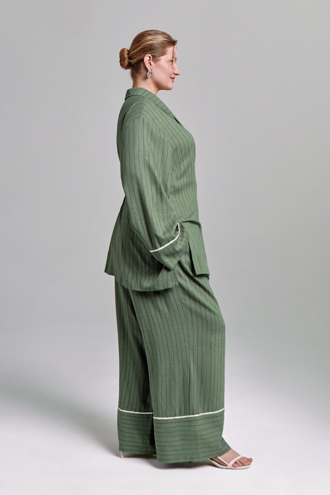 Рубашка-кимоно льняная