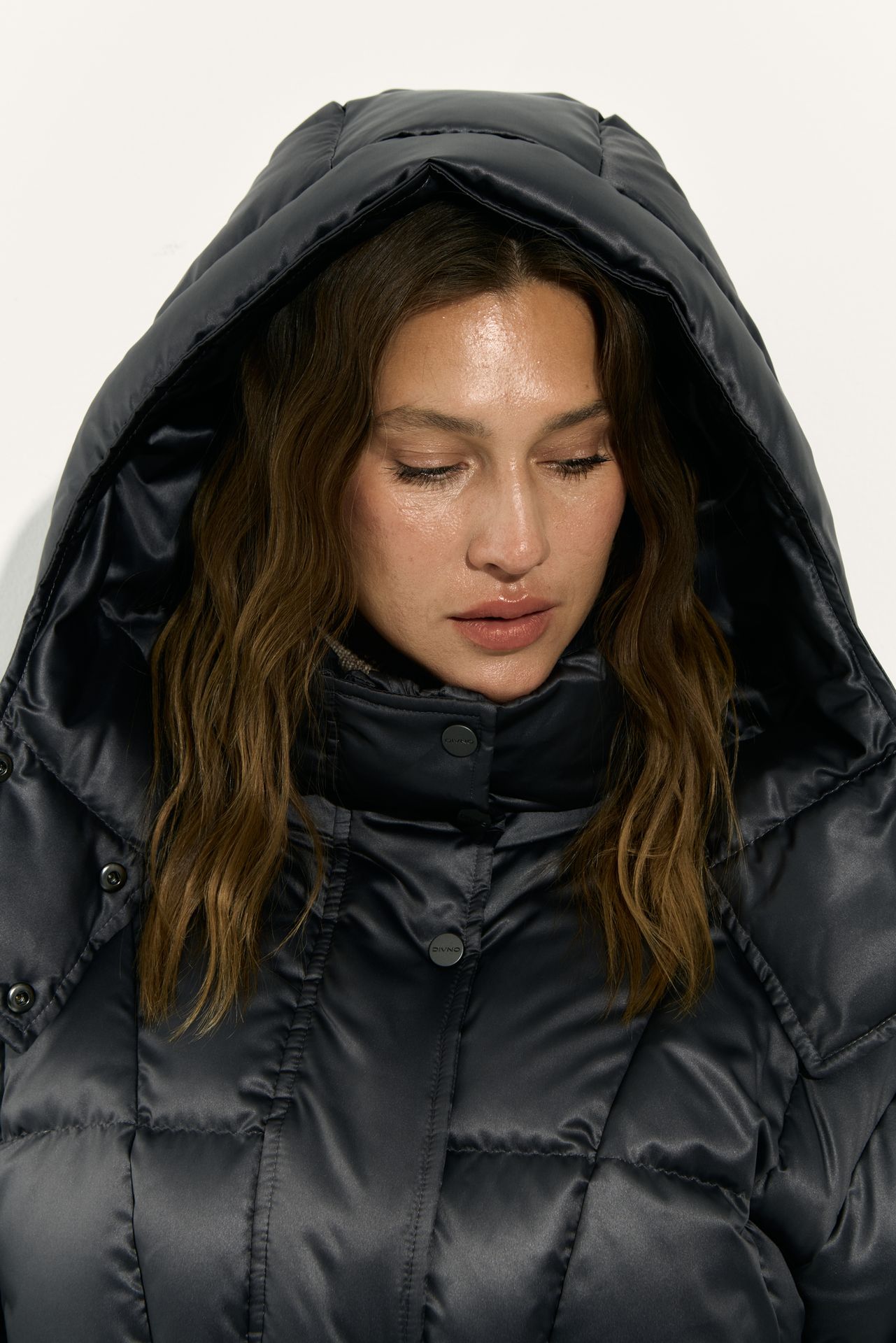 Пуховик длинный