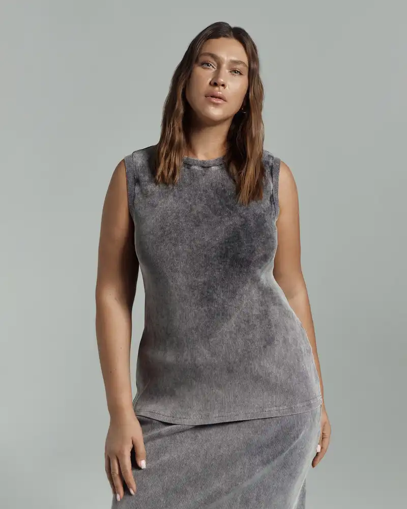 Топ в рубчик с эффектом варки