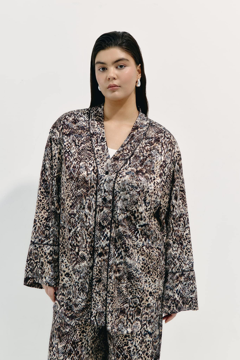 Рубашка из вискозы в технике жаккард ASTRID