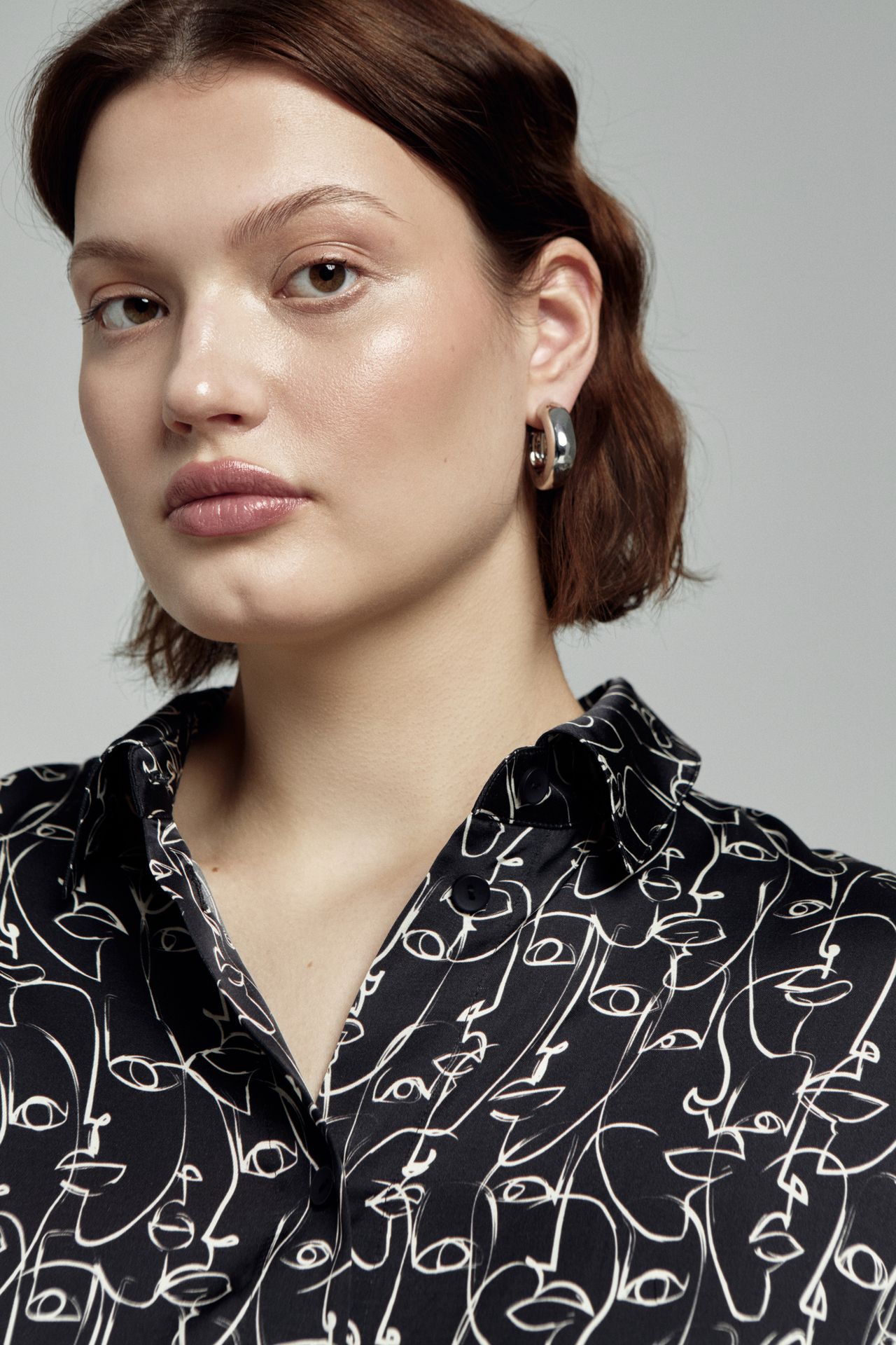 Рубашка струящаяся в принте