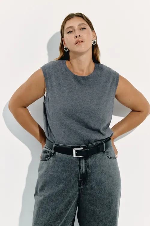 Топ вязаный с кашемиром