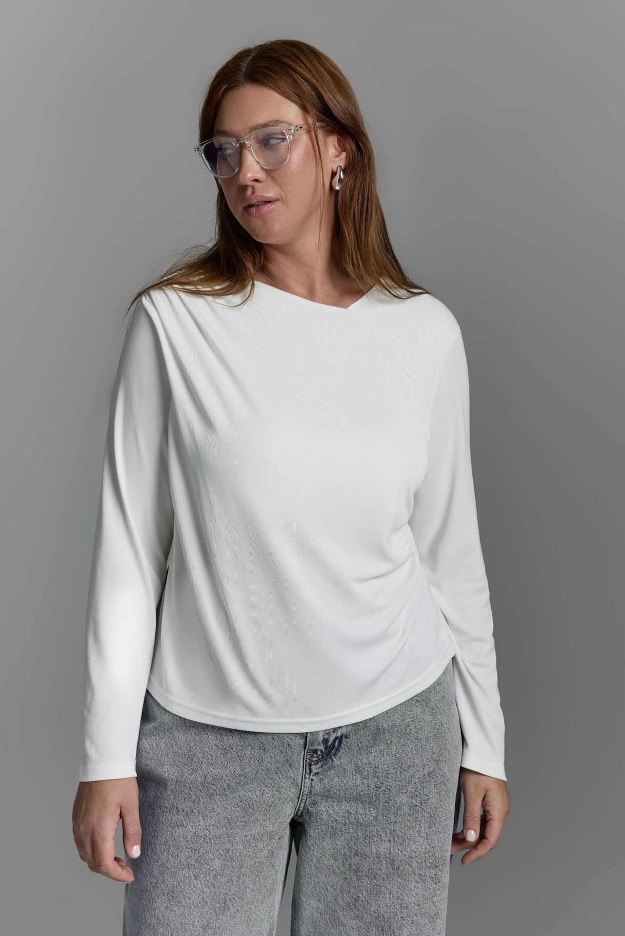 Лонгслив с драпировкой HOLO