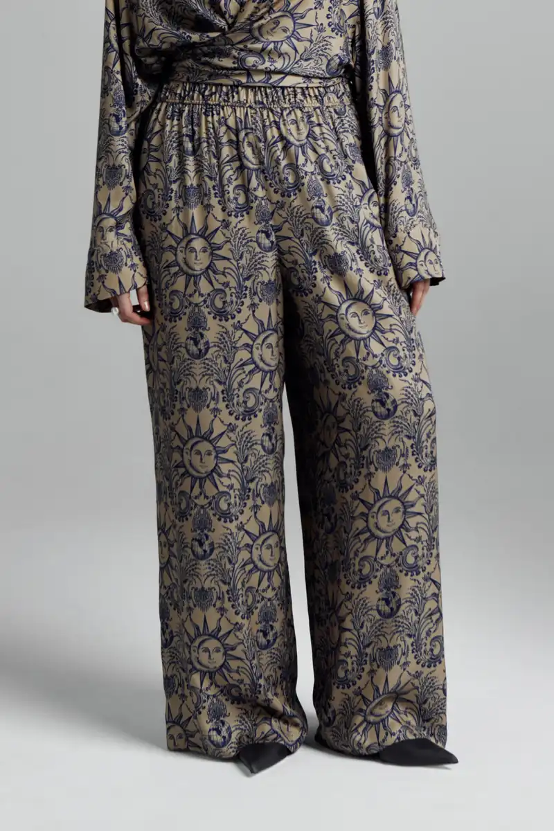 Брюки струящиеся в принте