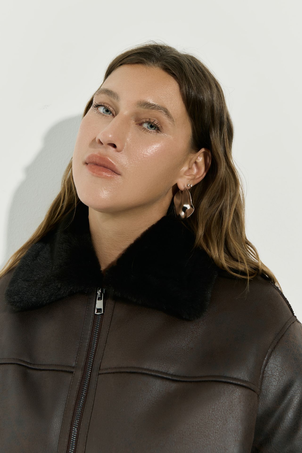 Дубленка на молнии короткая CAMERON