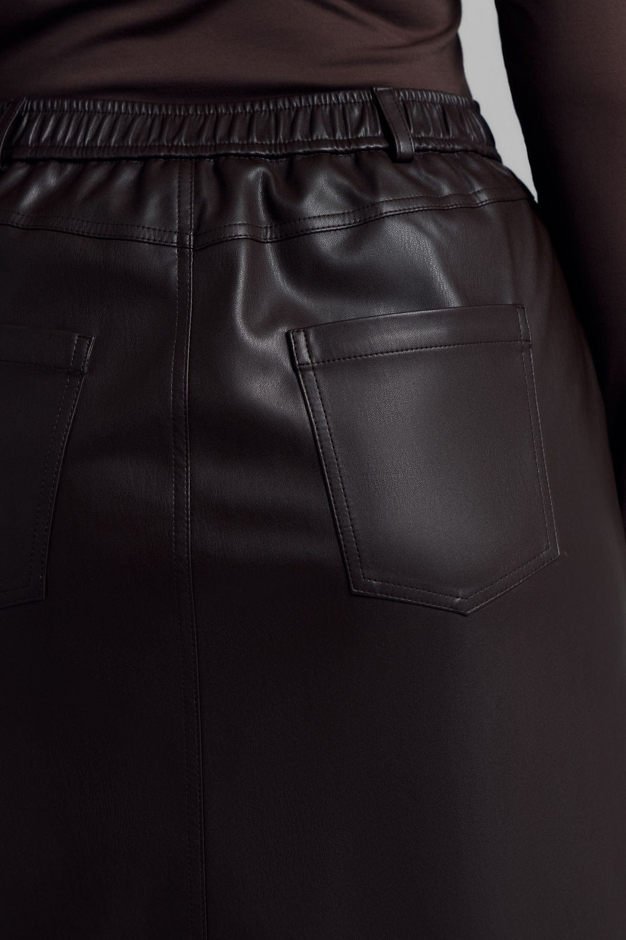 Юбка макси из экокожи