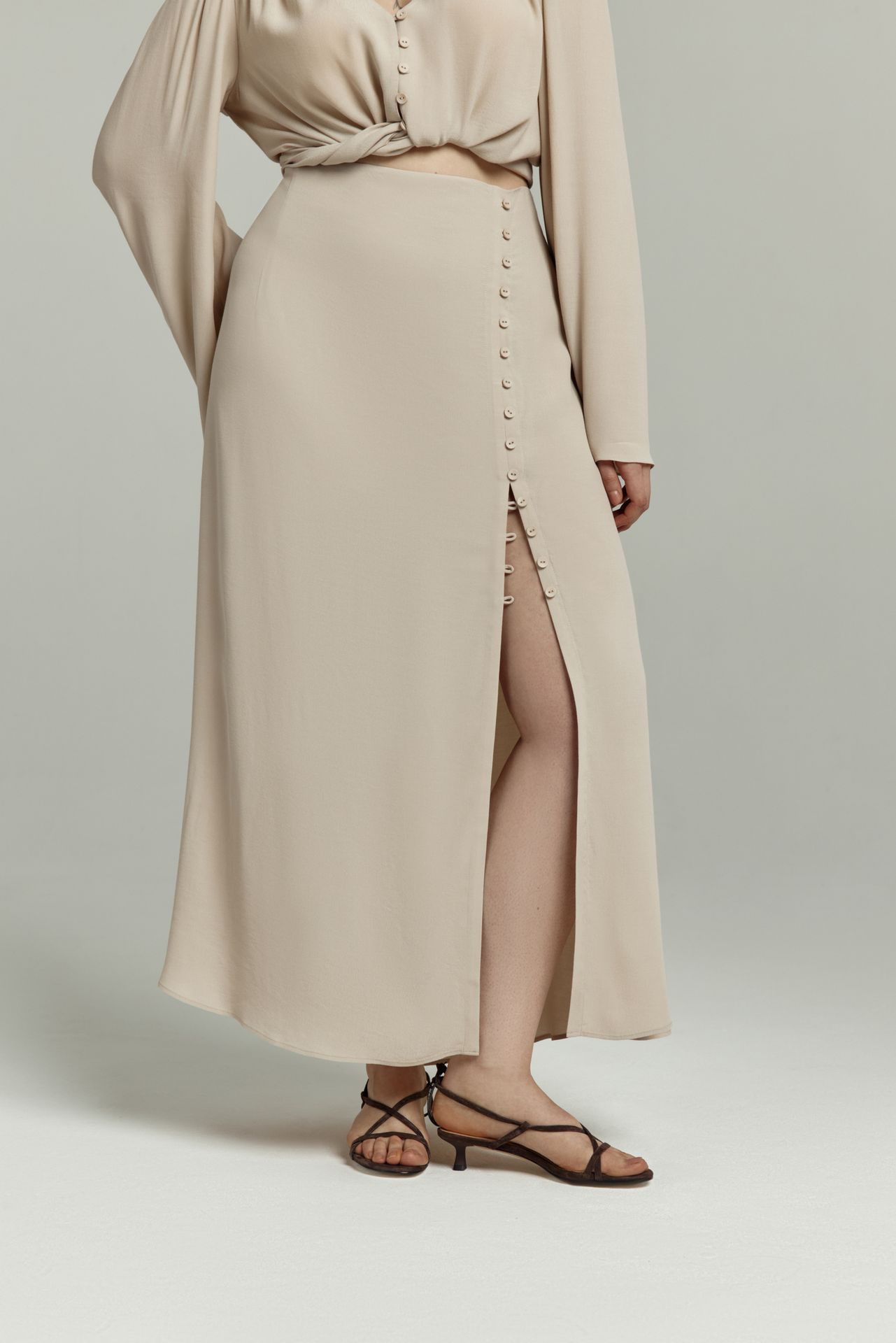 Юбка струящаяся на пуговицах