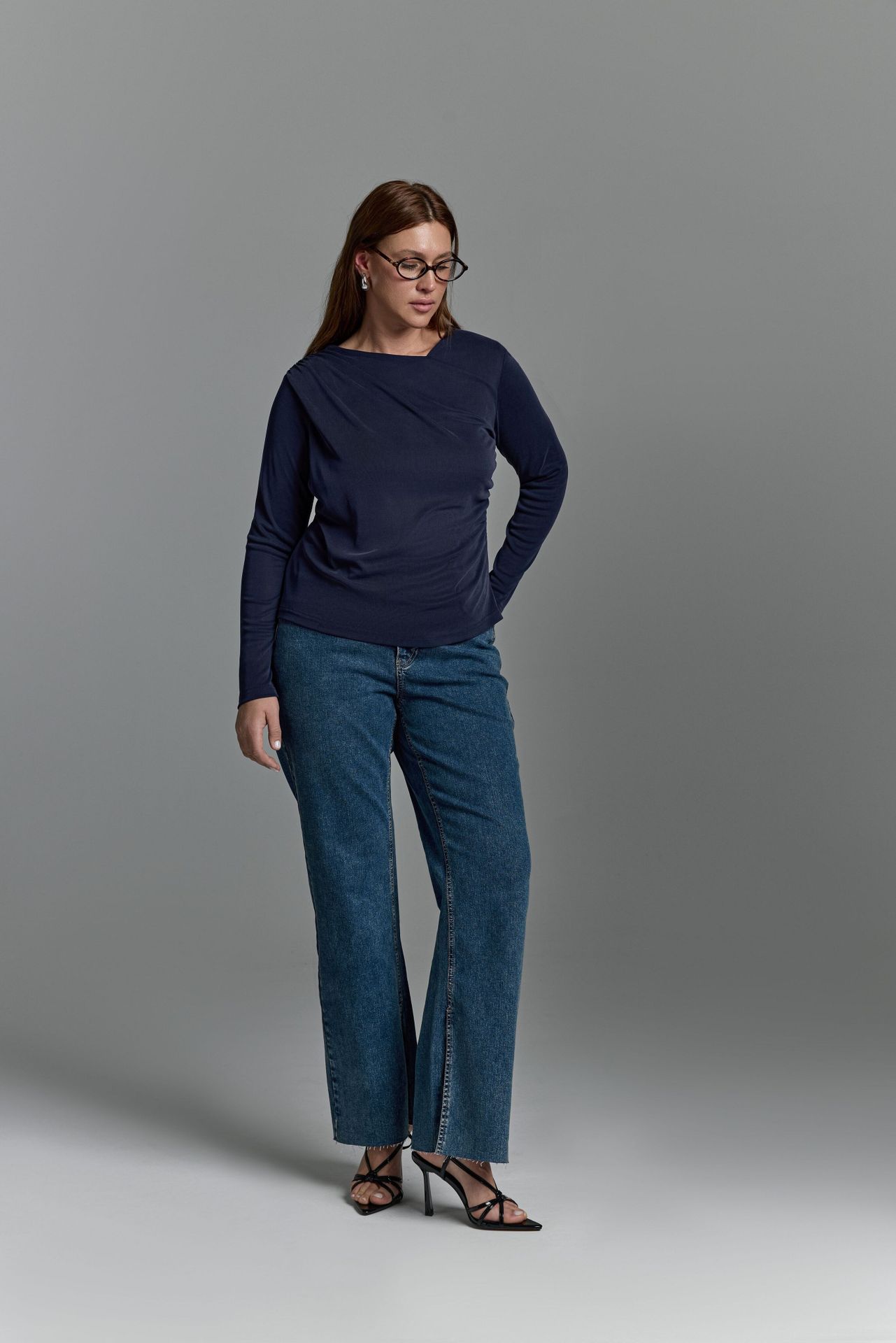 Лонгслив с драпировкой HOLO