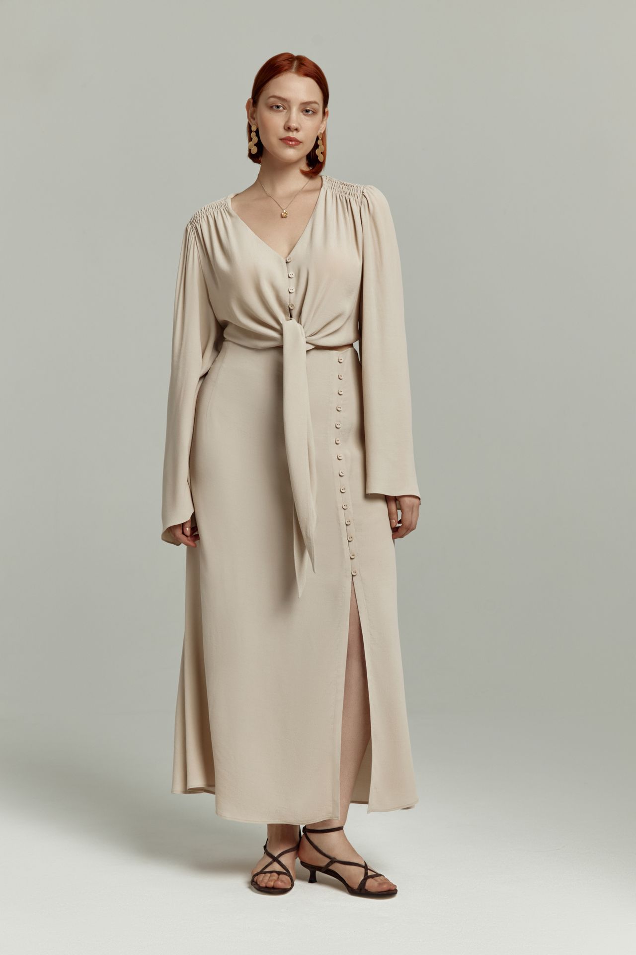 Юбка струящаяся на пуговицах