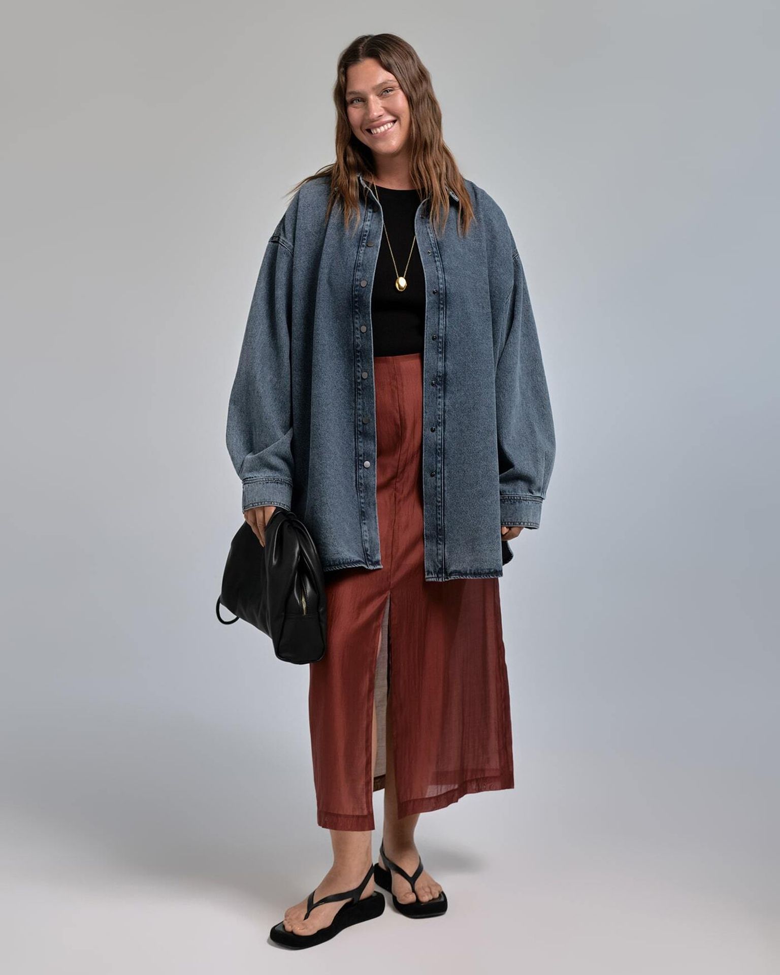 Рубашка оверсайз из денима