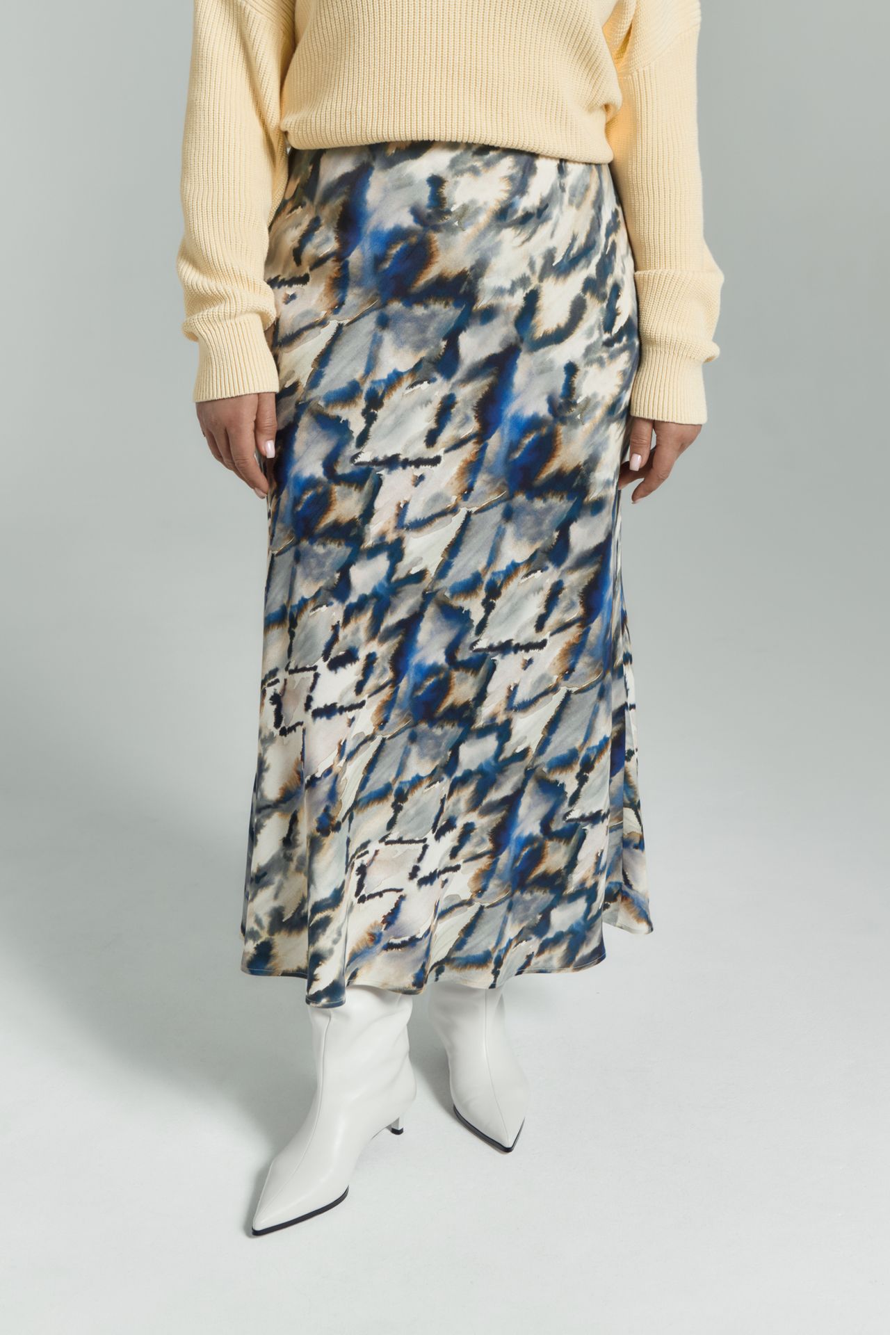 Струящаяся юбка в принте