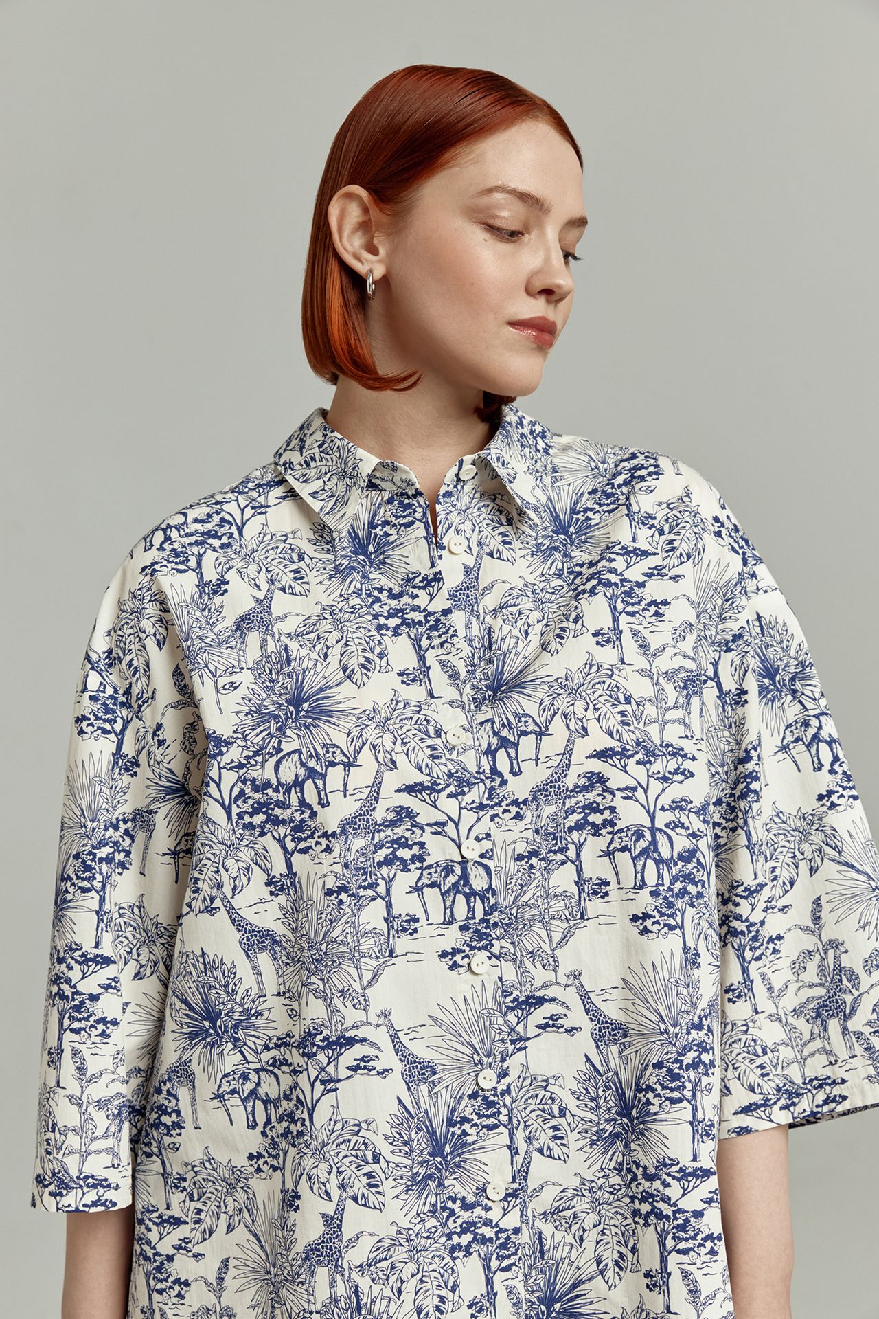 Рубашка хлопковая в принте