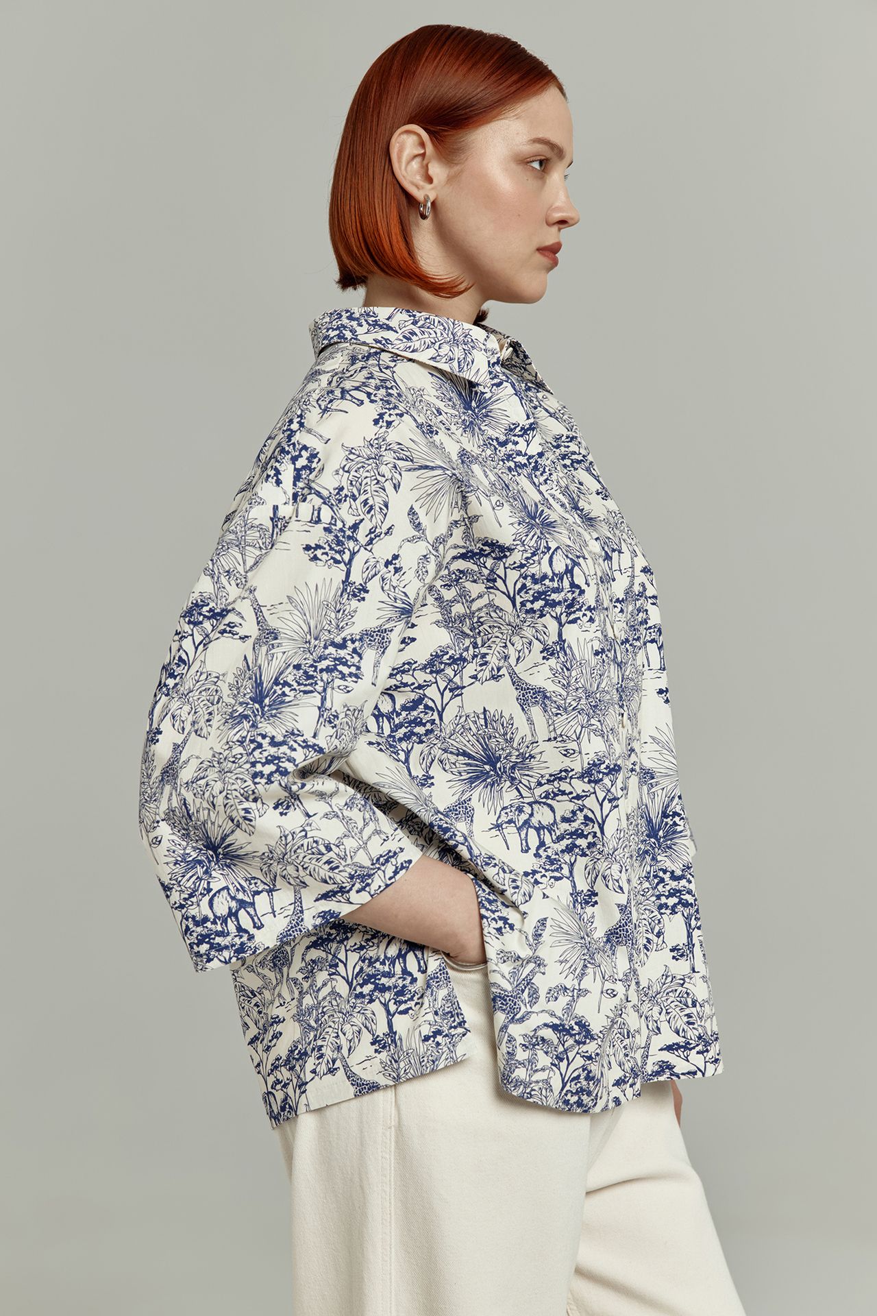 Рубашка хлопковая в принте