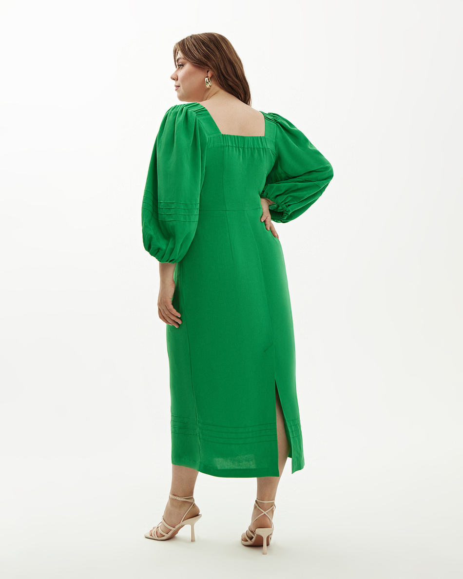 Платье миди с вырезом каре