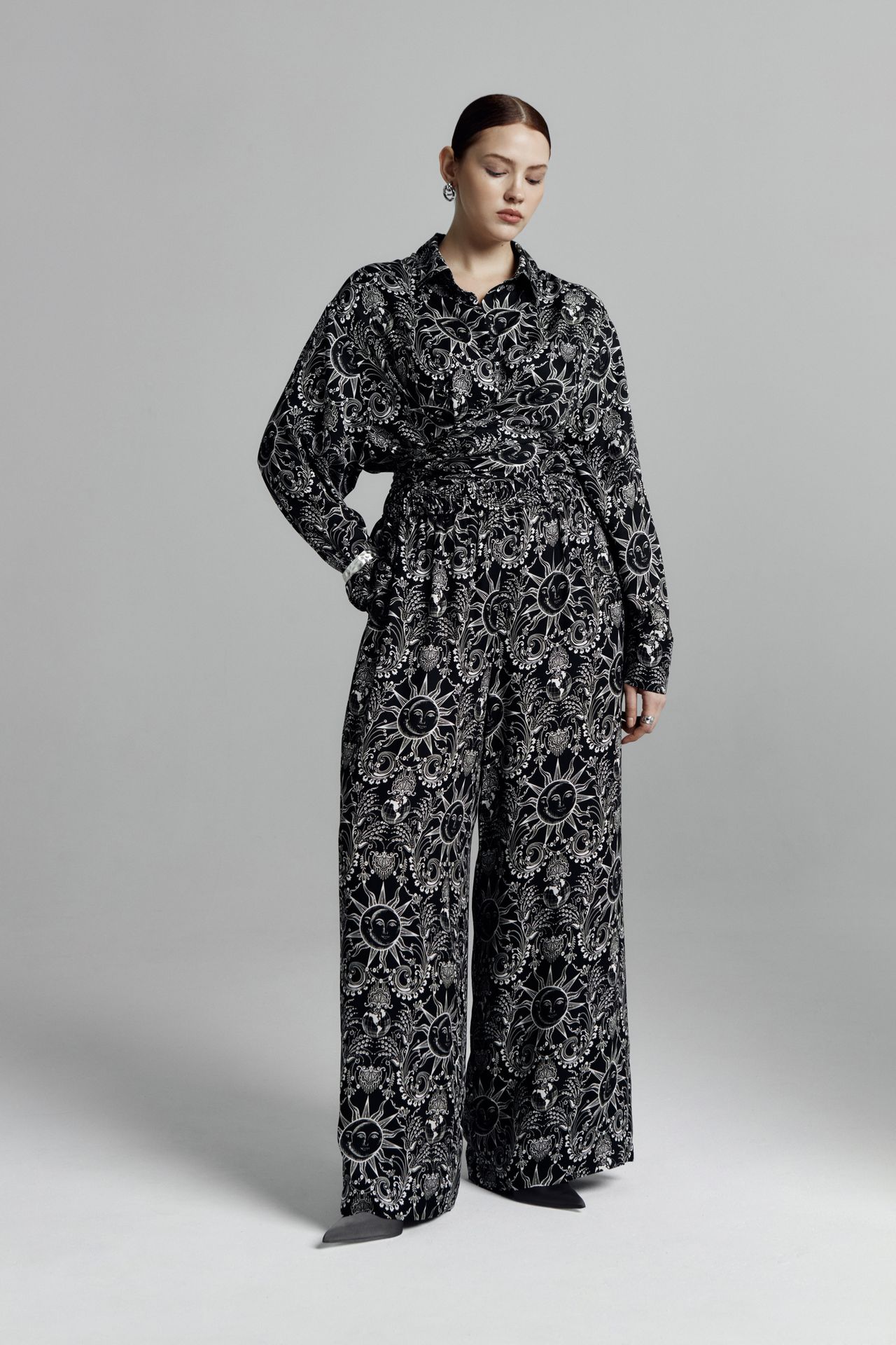 Брюки струящиеся в принте