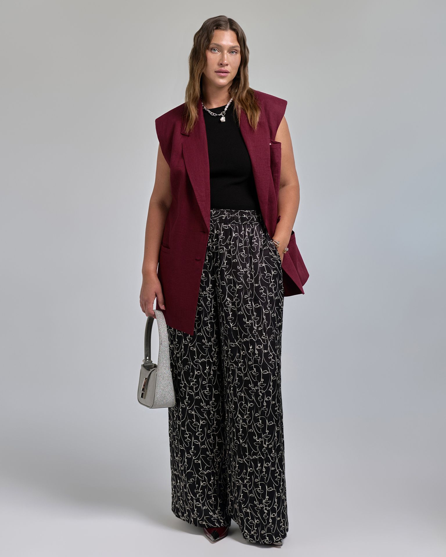 Брюки струящиеся в принте