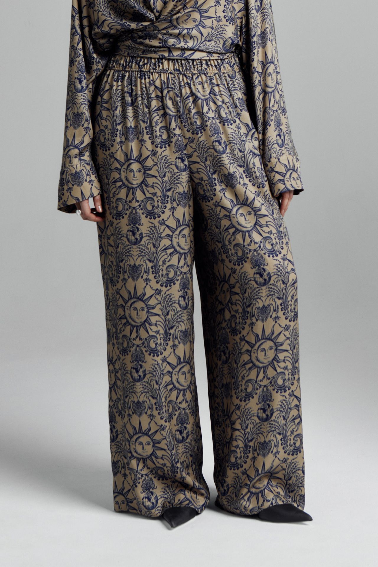 Брюки струящиеся в принте