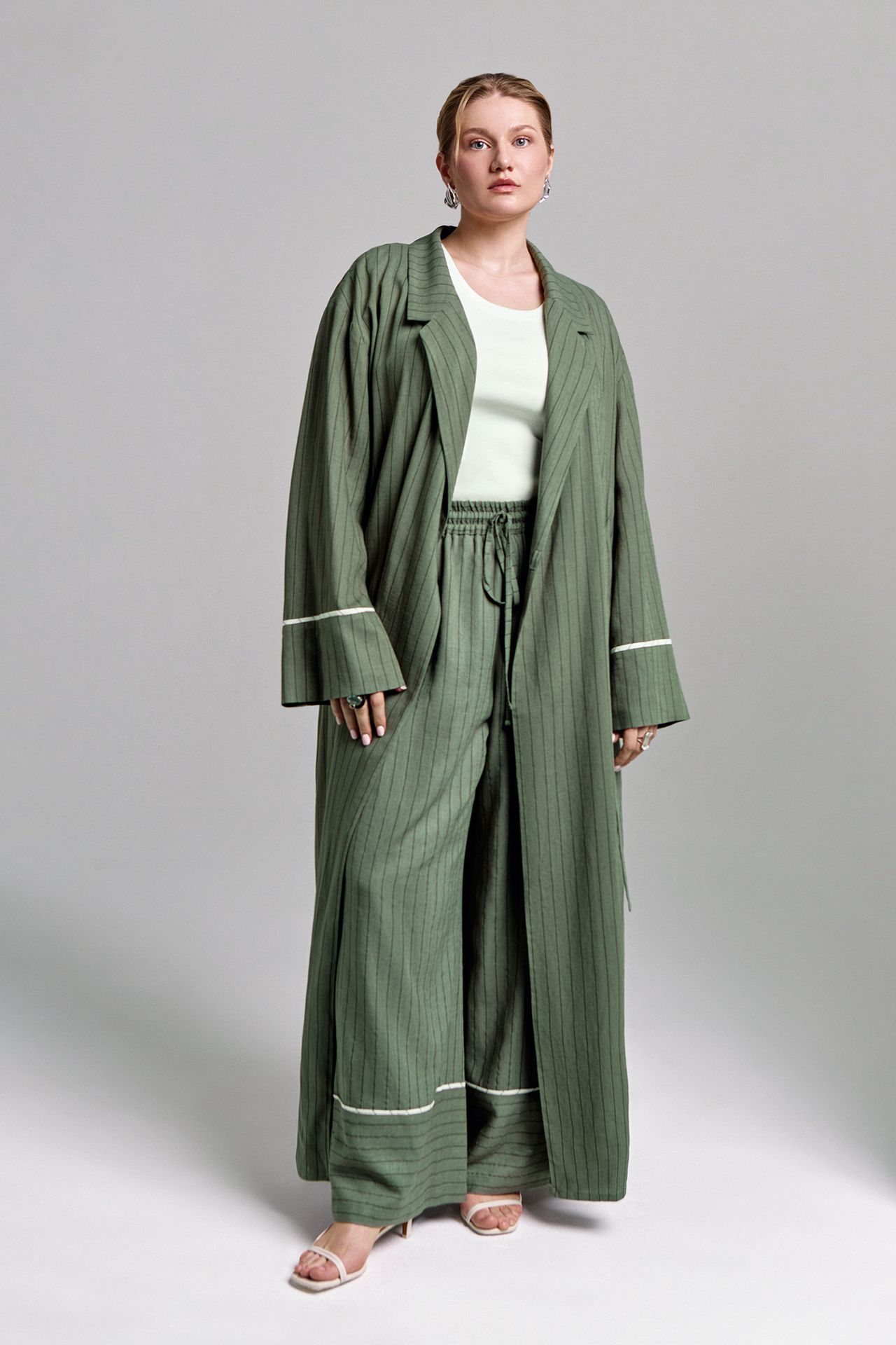 Платье-накидка лен