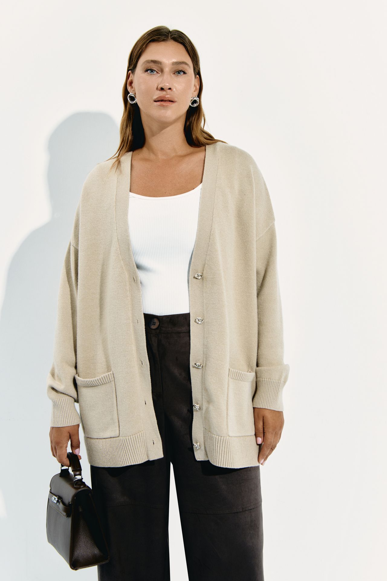 Кардиган с металлическими пуговицами