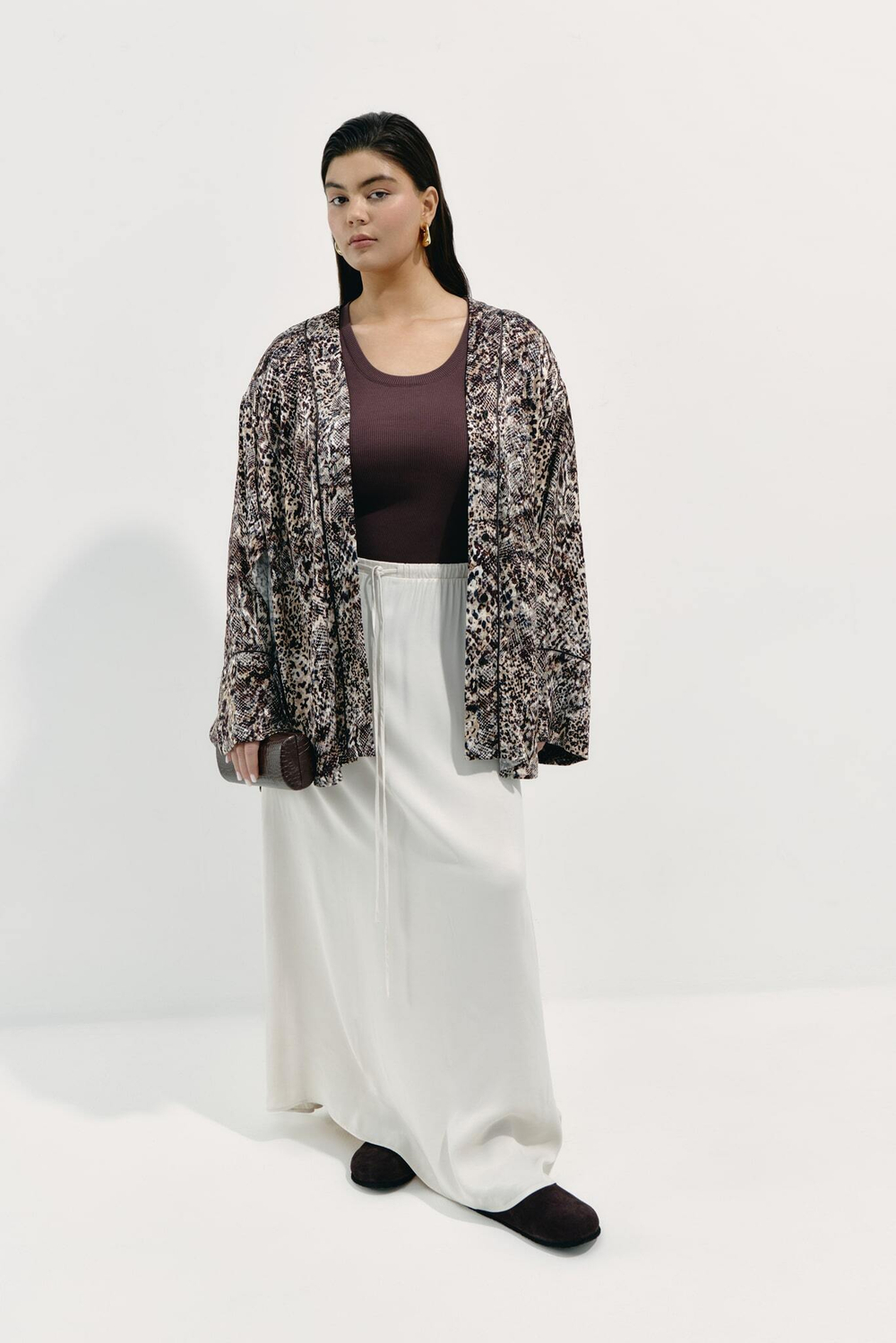 Рубашка из вискозы в технике жаккард ASTRID