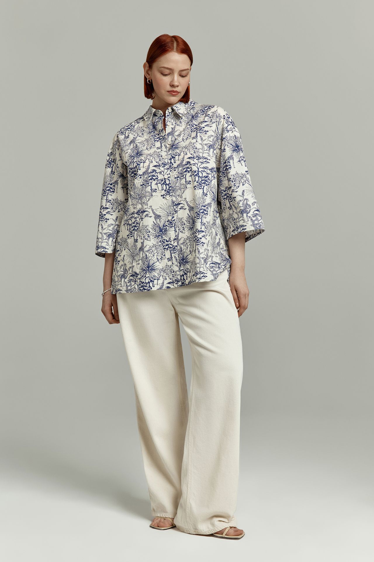 Рубашка хлопковая в принте