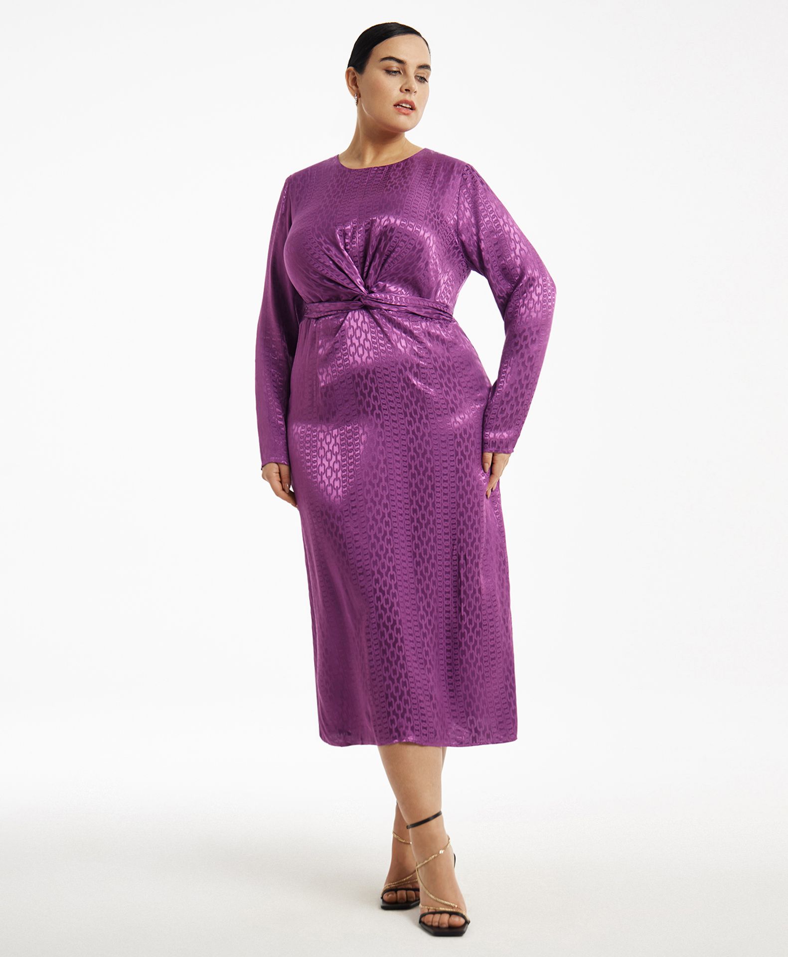 Платье-перекрут с длинным рукавом