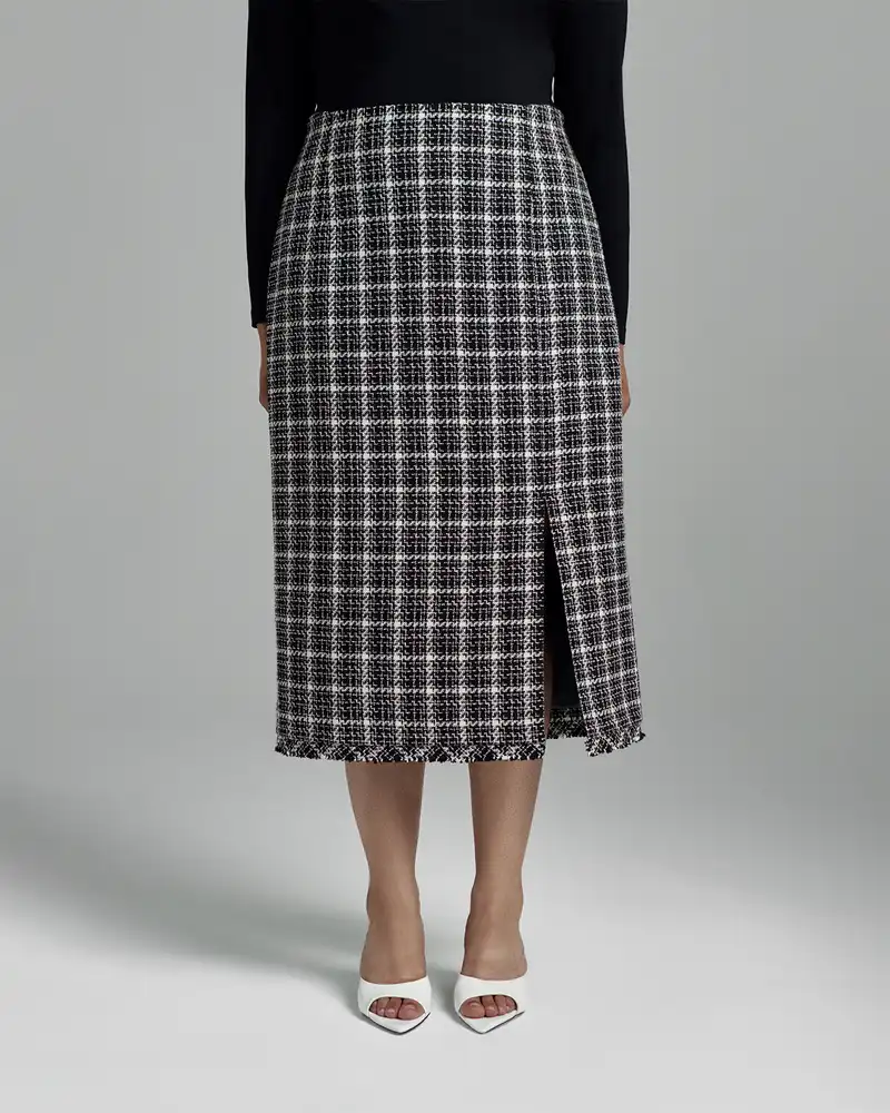 Юбка миди твидовая