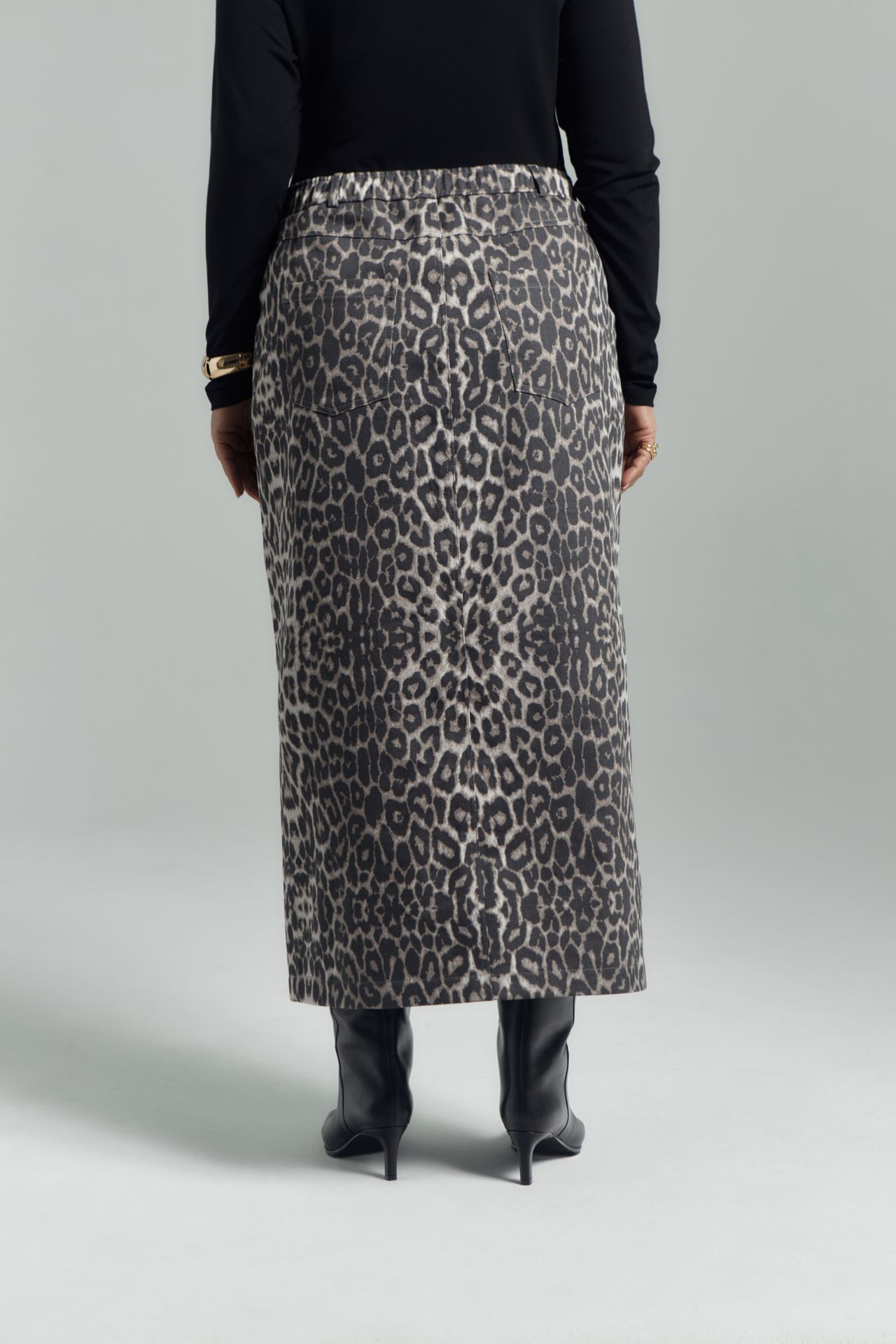 Юбка макси из твилла в принте