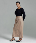 Юбка макси из экокожи