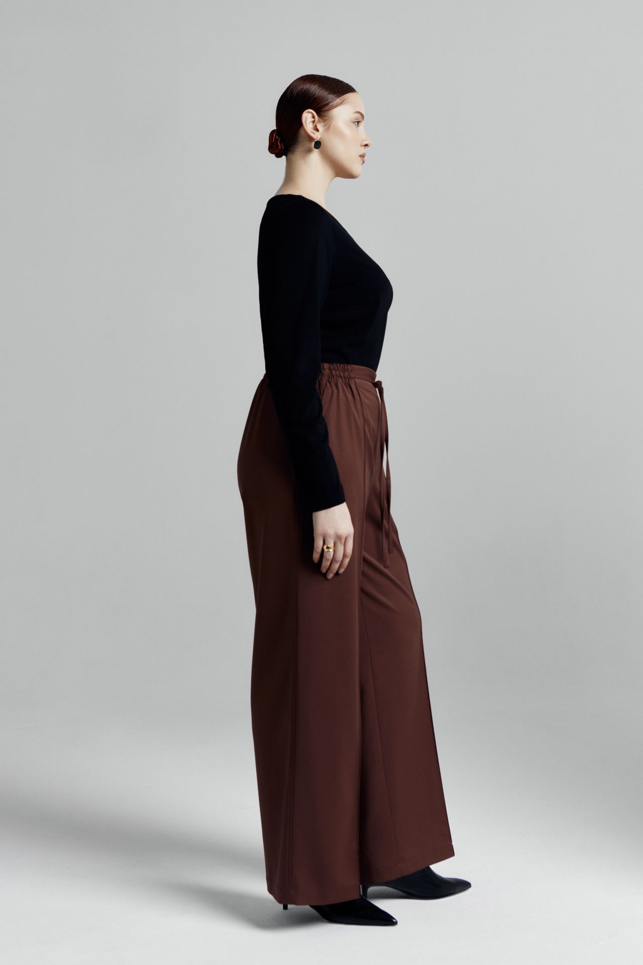 Брюки палаццо на резинке