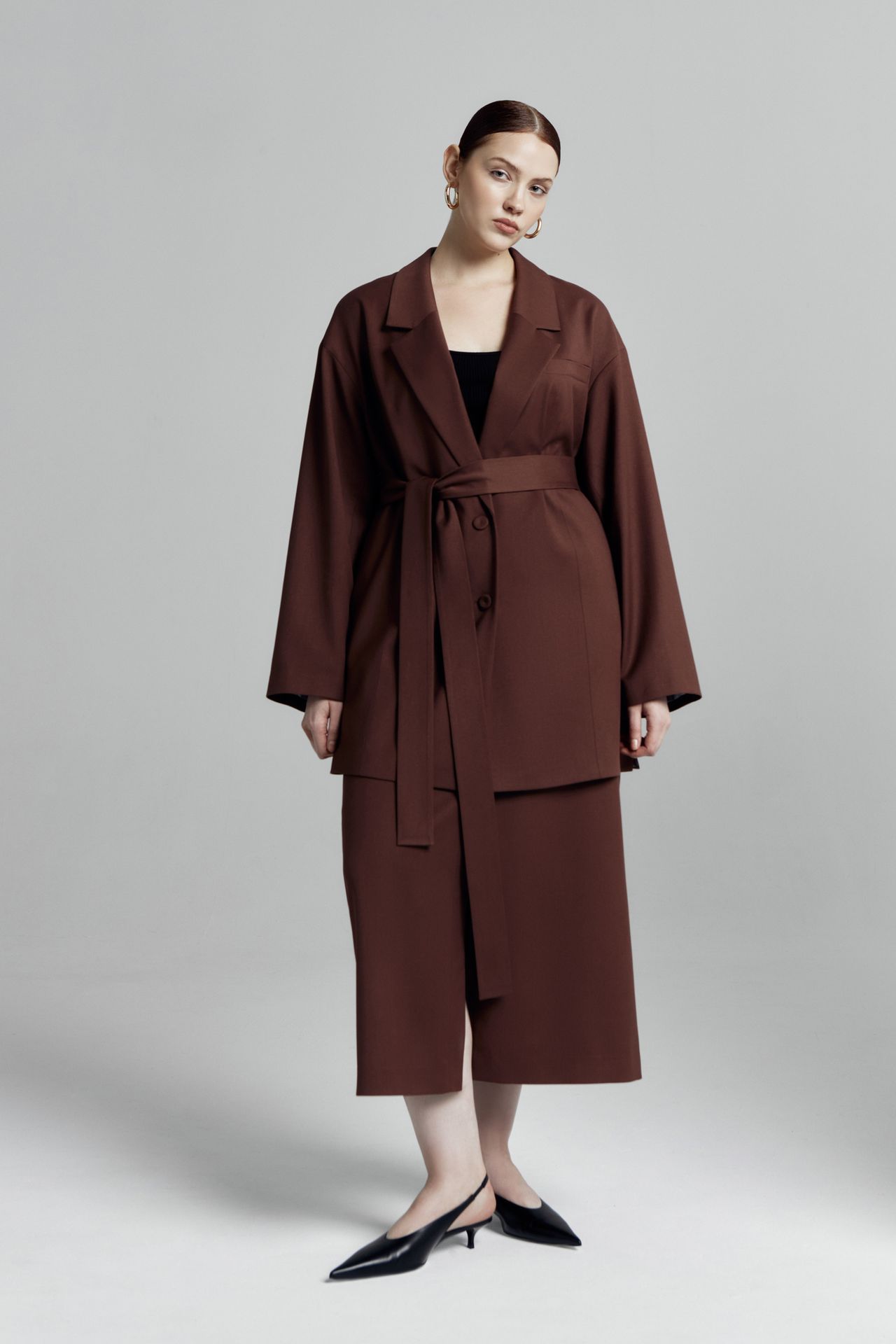 Жакет расслабленный с поясом