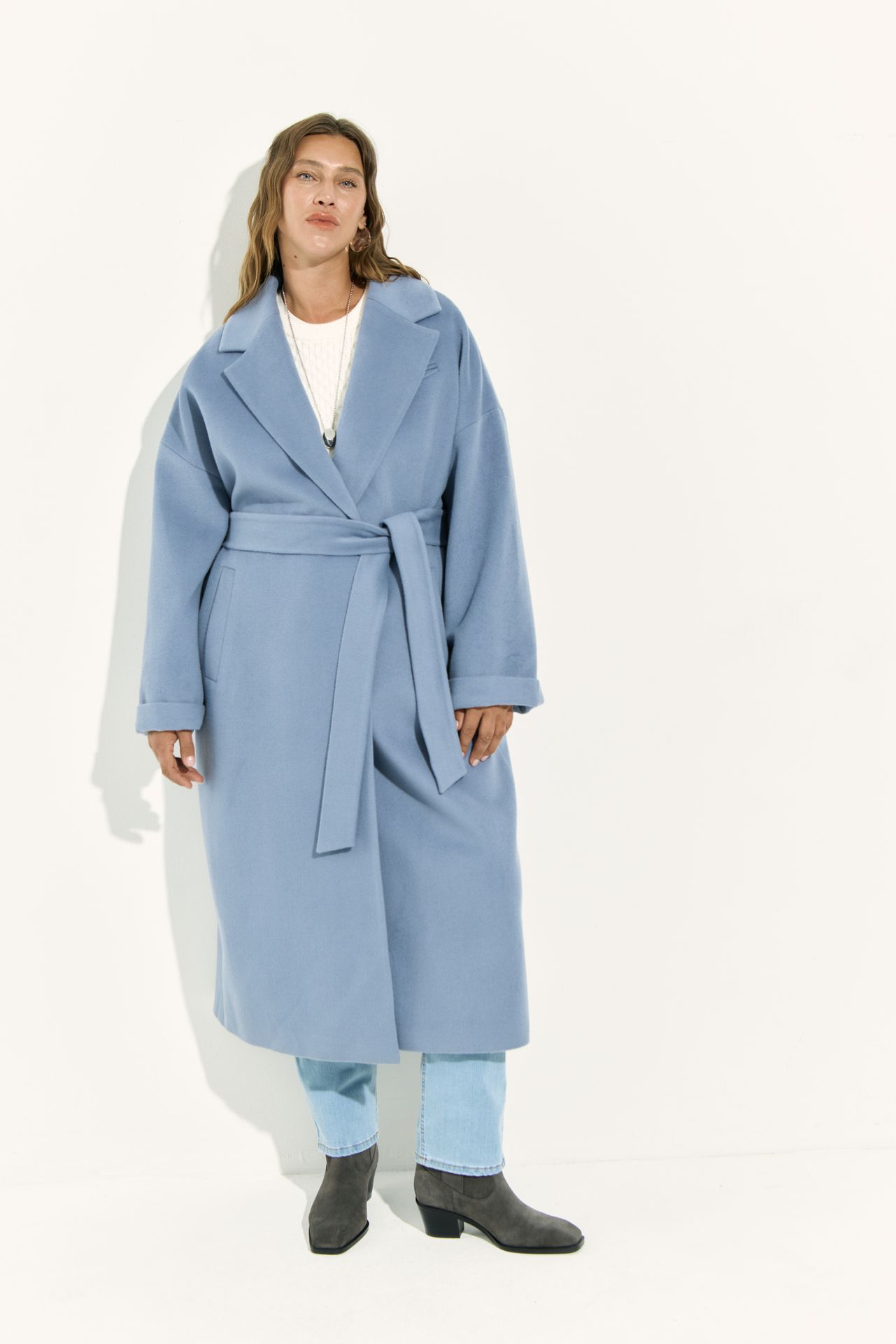 Пальто-халат из шерсти LUNAR