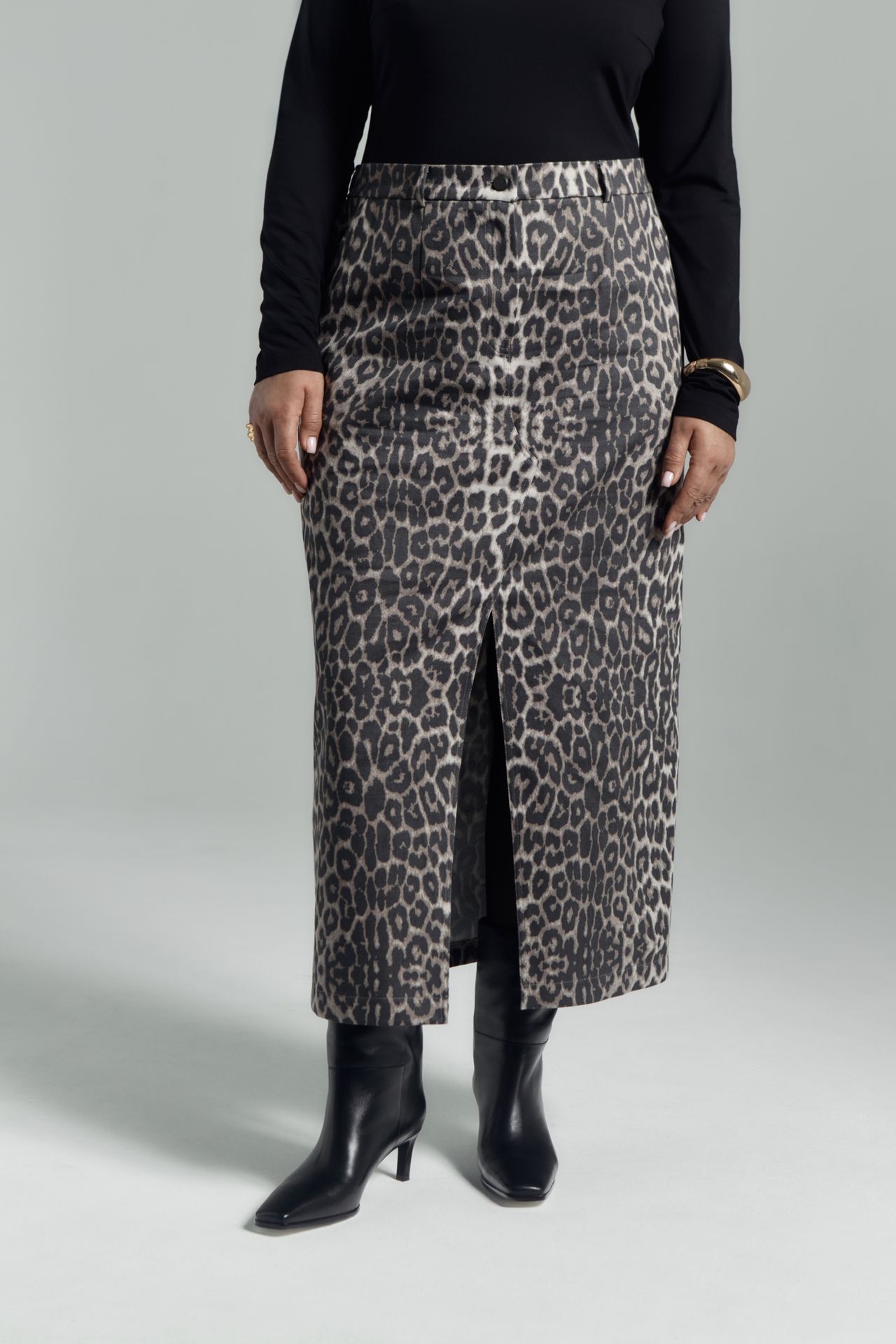 Юбка макси из твилла в принте