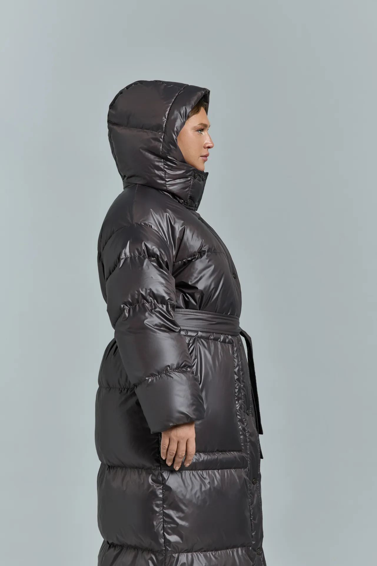 Пуховик длинный с премиальным наполнителем RENE