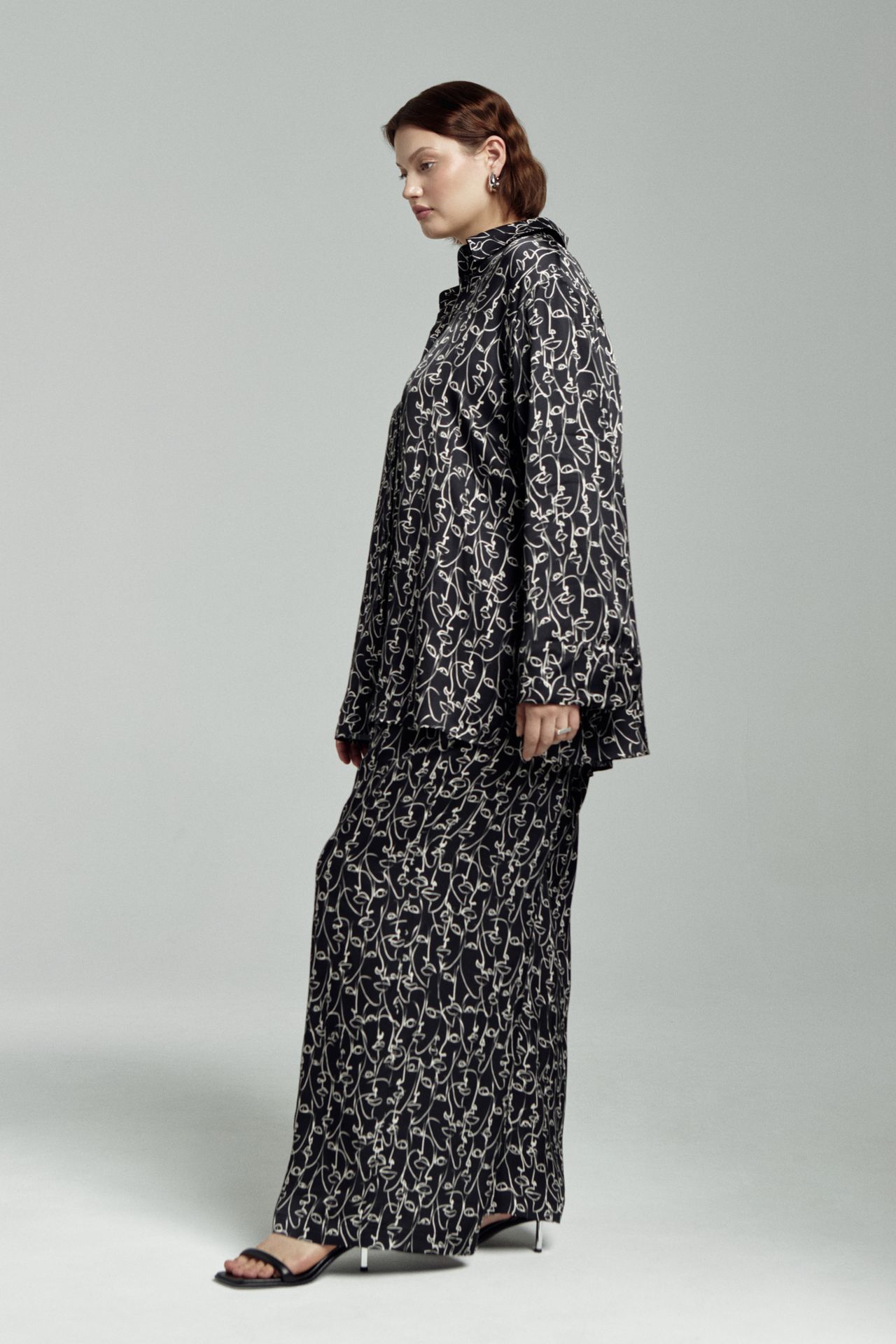 Рубашка струящаяся в принте