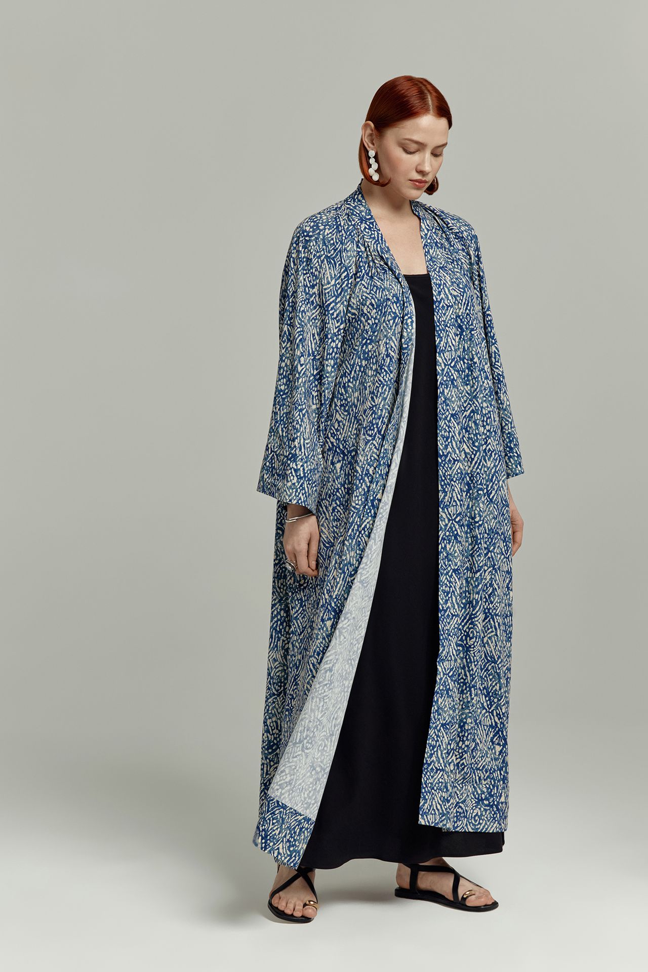 Платье-кимоно в принте