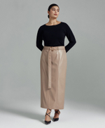 Юбка макси из экокожи