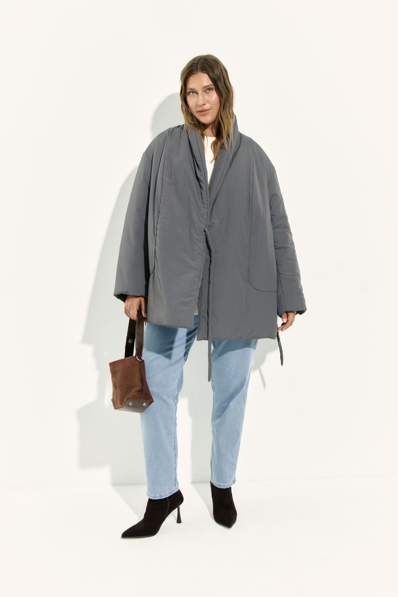 Куртка утепленная в стиле кимоно