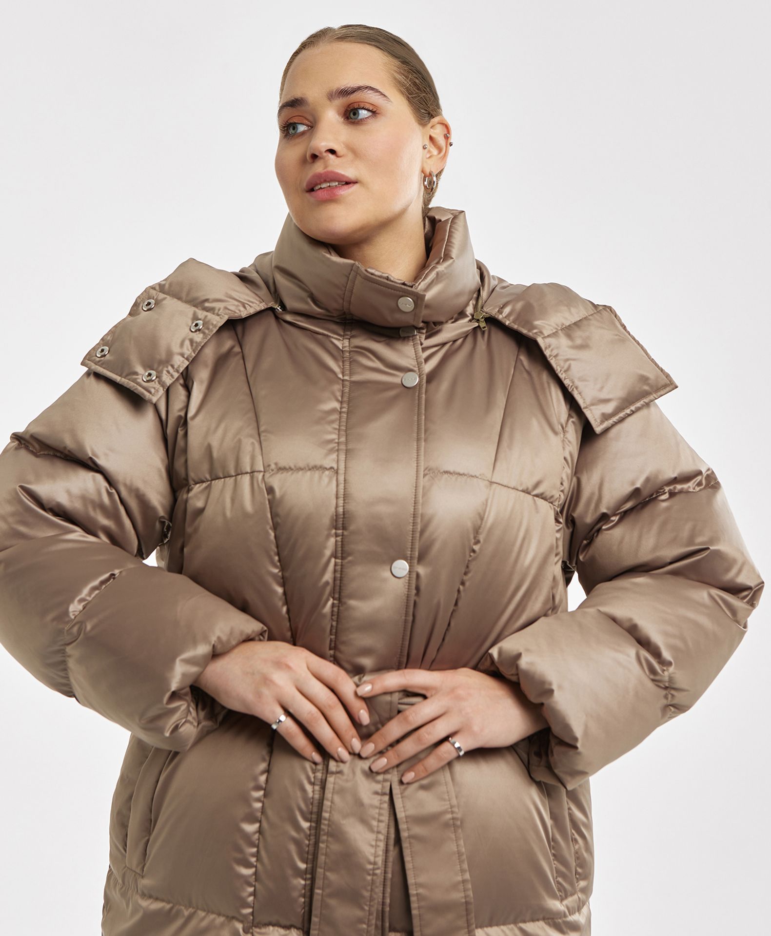 Пуховик длинный