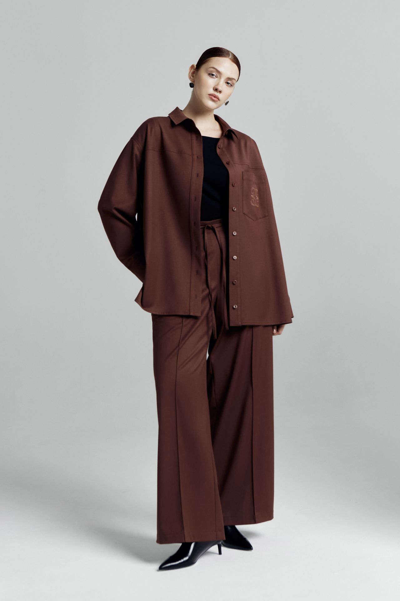 Брюки палаццо на резинке