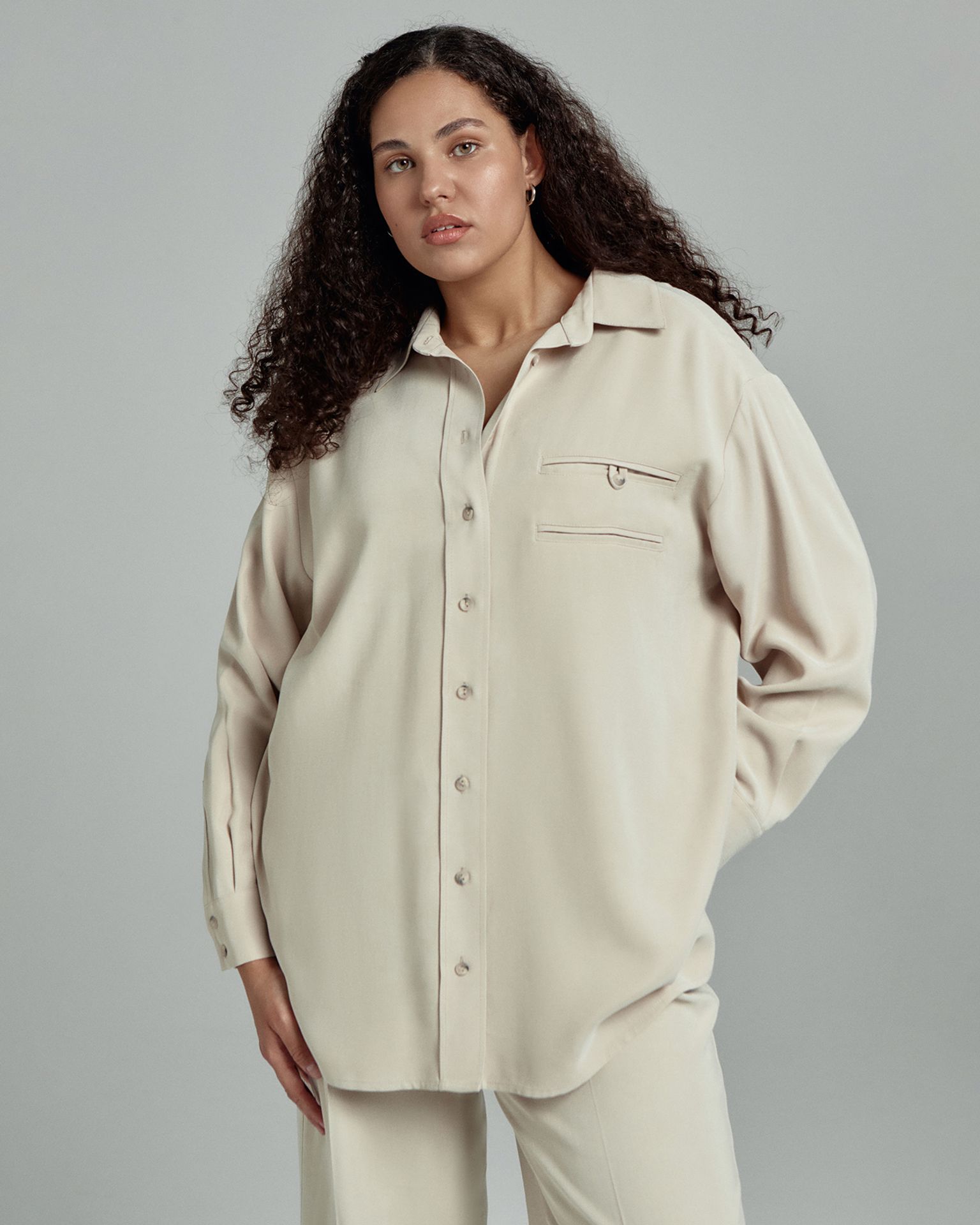 Рубашка оверсайз из купры