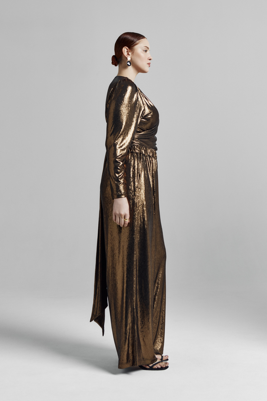 Брюки струящиеся из трикотажа