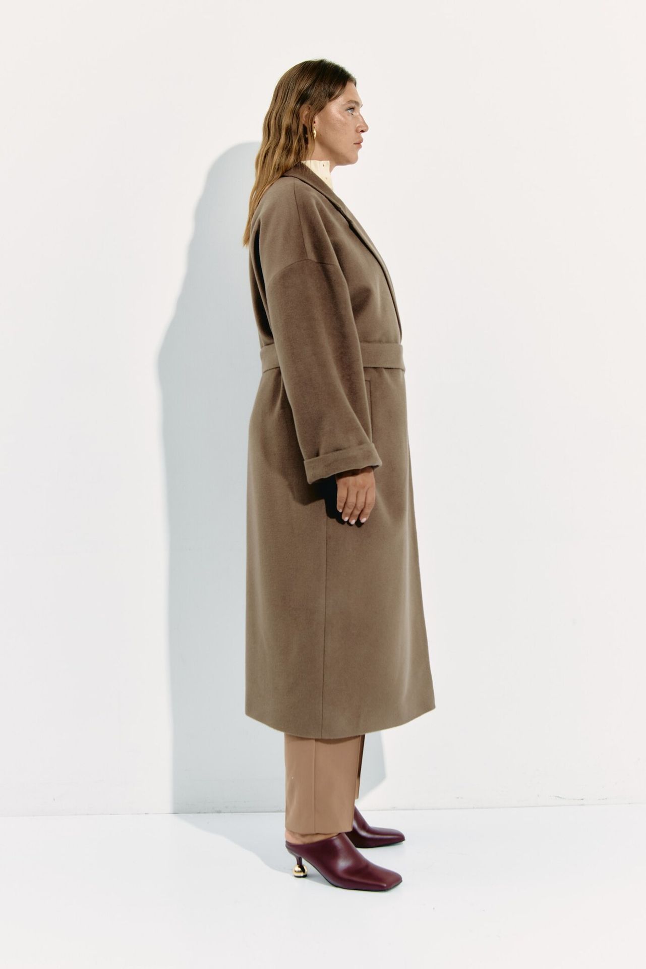 Пальто-халат из шерсти LUNAR