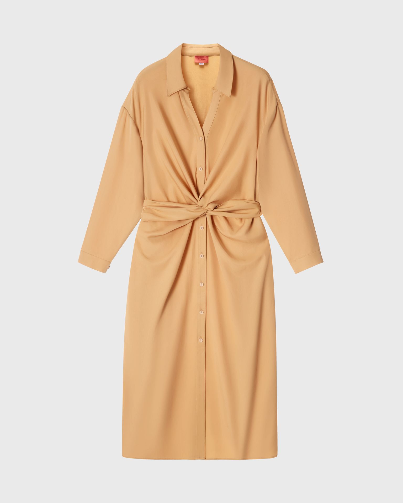 Платье-рубашка с драпирующимся поясом